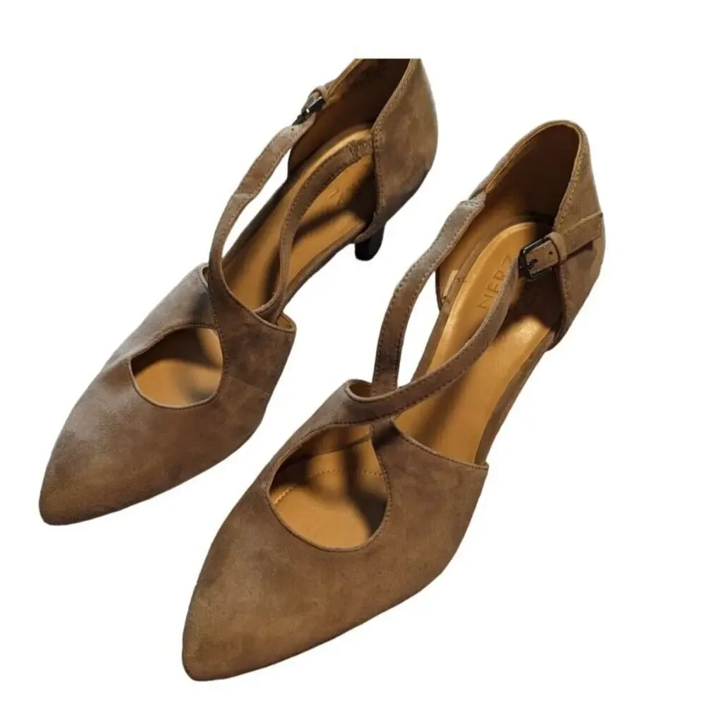 Naturalizer Okira Size 10N Narrow Gray Suede Leather Pointed Toe Pumps